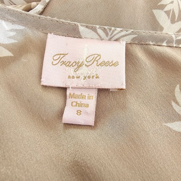 100% Silk Tracy Reese Asymmetrical One-Shoulder Floral Print Silk Dress Size 8 - Picture 3 of 14